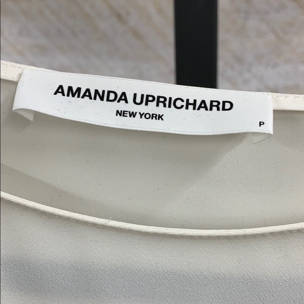 Amanda Uprichard ivory polyester blouse, wide neck - Picture 2 of 5